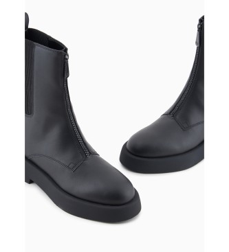 Armani Exchange Black leather boots