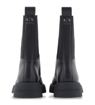 Armani Exchange Black leather boots