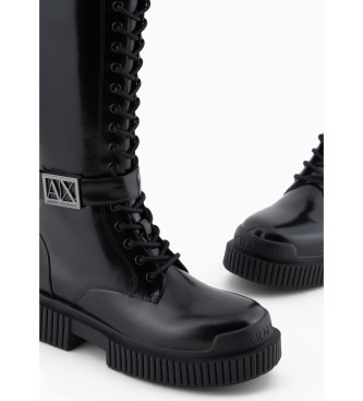 Armani Exchange Black buckle boots