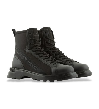 Armani Exchange Schwarze Schnrstiefeletten