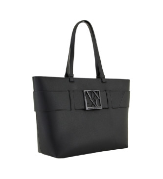 Armani Exchange Textura Einkaufstasche schwarz
