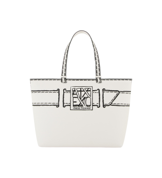 Armani Exchange White shopping bag