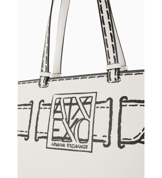 Armani Exchange White shopping bag