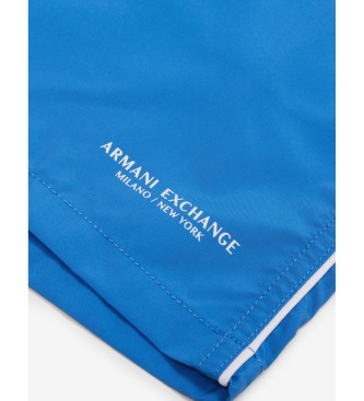 Armani Exchange Niebieski kostium kąpielowy z logo