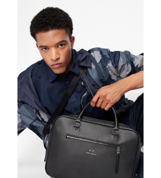 Armani Exchange Maletn tejido recubierto negro