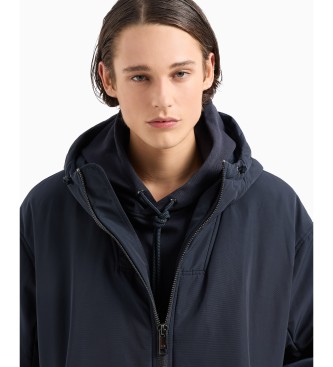 Armani Exchange Cappotto caban blu scuro