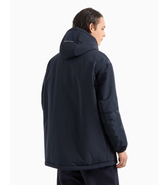 Armani Exchange Navy Caban Coat