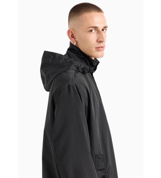 Armani Exchange Mackintosh with hood and buttons black