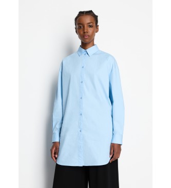 Armani Exchange Niebieska popelinowa koszula
