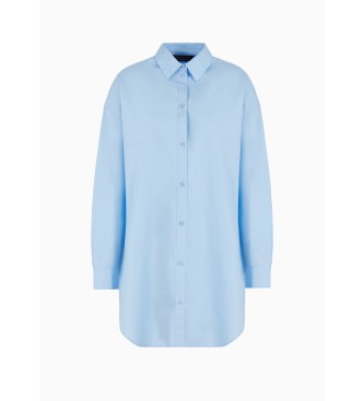 Armani Exchange Camisa de popelina azul