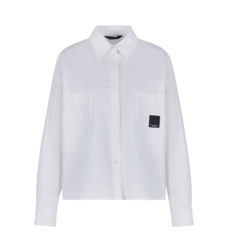 Armani Exchange Camisa cropped blanco