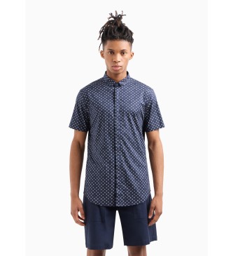 Armani Exchange Printed Shirt Short sleeve navy