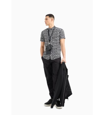Armani Exchange Skjorta med tryck Kortrmad svart
