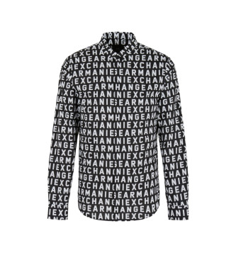 Armani Exchange Skjorta med tryck svart