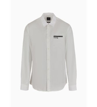 Armani Exchange Naszywka na koszulę z długim rękawem biała