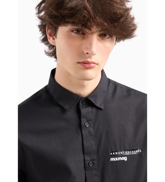 Armani Exchange Shirt Patch Long Sleeve black
