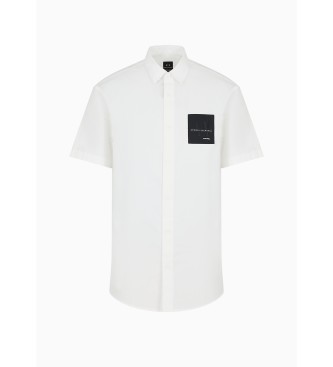 Armani Exchange Camisa Parche blanco