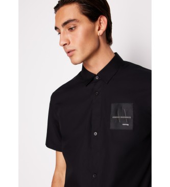 Armani Exchange Czarna koszulka z naszywką