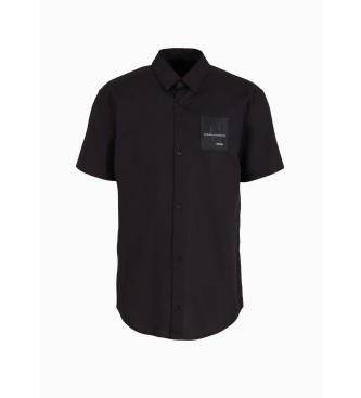 Armani Exchange Črna majica z našitki