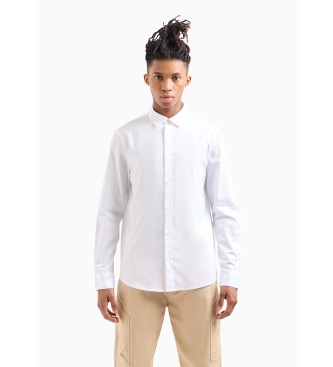 Armani Exchange Camisa de cetim branca