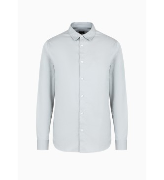 Armani Exchange Camisa de cetim cinzenta