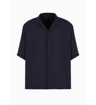 Armani Exchange Camicia squadrata blu scuro