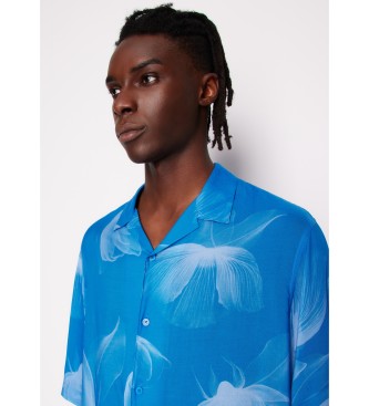 Armani Exchange Blaues Boxy-Hemd