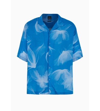 Armani Exchange Pudełkowa niebieska koszula