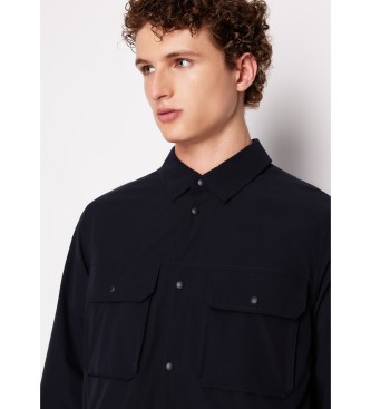 Armani Exchange Basic navy shirt met lange mouwen