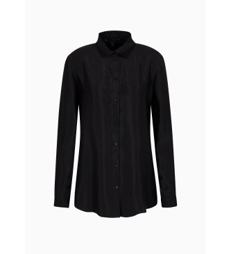 Armani Exchange Camisa de cetim preta