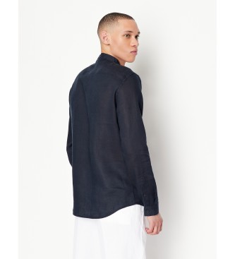Armani Exchange Camisa casual azul-marinho