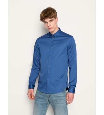 Armani Exchange Camisa azul clssica