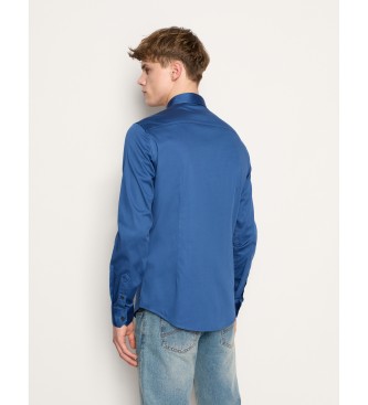 Armani Exchange Klassiek blauw overhemd