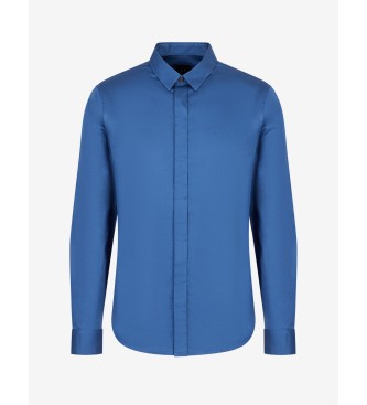 Armani Exchange Camisa azul clssica