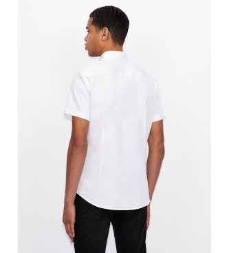 Armani Exchange Camisa de popelina de manga curta branca