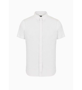 Armani Exchange Popeline overhemd korte mouw wit