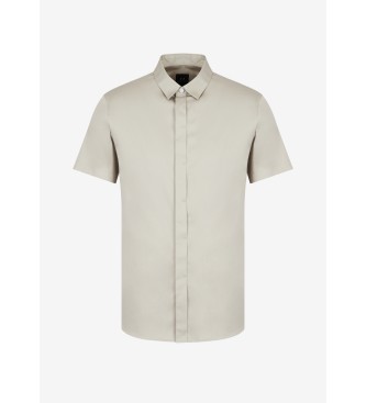Armani Exchange Poplin Shirt Short Sleeve beige