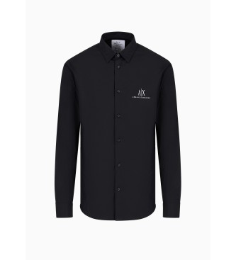 Armani Exchange Czarna popelinowa koszula