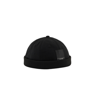 Armani Exchange Gorro de sarga de algodn negro