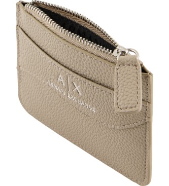 Armani Exchange Coated brown fabric coin purse