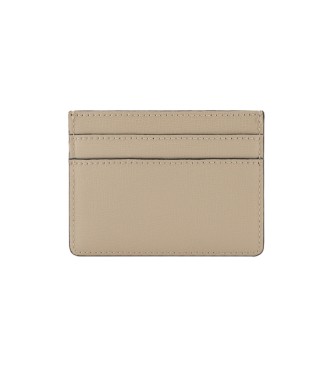 Armani Exchange Beige logo card holder