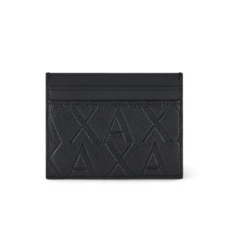 Armani Exchange Etui na kartę ASV z klipsem, czarne