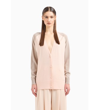 Armani Exchange V-ringad cardigan i Nude