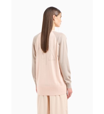 Armani Exchange V-ringad cardigan i Nude