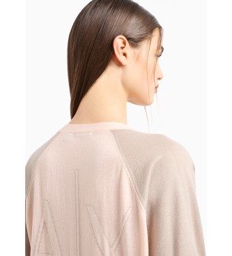 Armani Exchange V-ringad cardigan i Nude