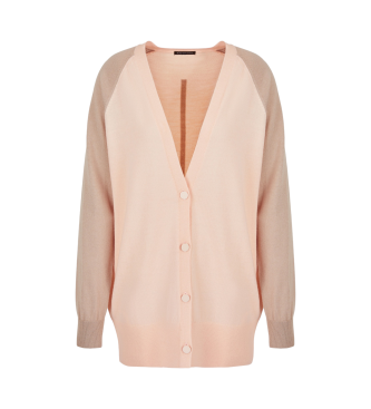 Armani Exchange V-ringad cardigan i Nude