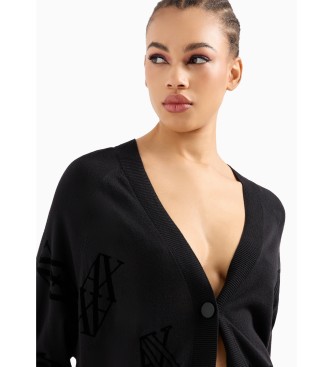 Armani Exchange Cardigan noir avec logo