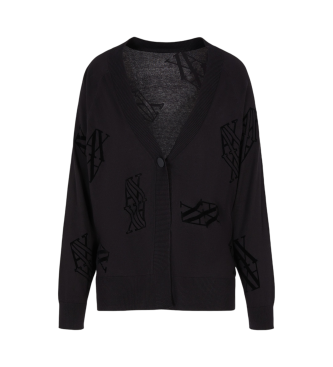 Armani Exchange Black logo cardigan