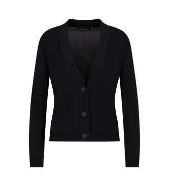 Armani Exchange Recycled knitted cardigan with ASV monogram patch black