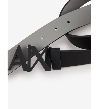 Armani Exchange Black leather belt